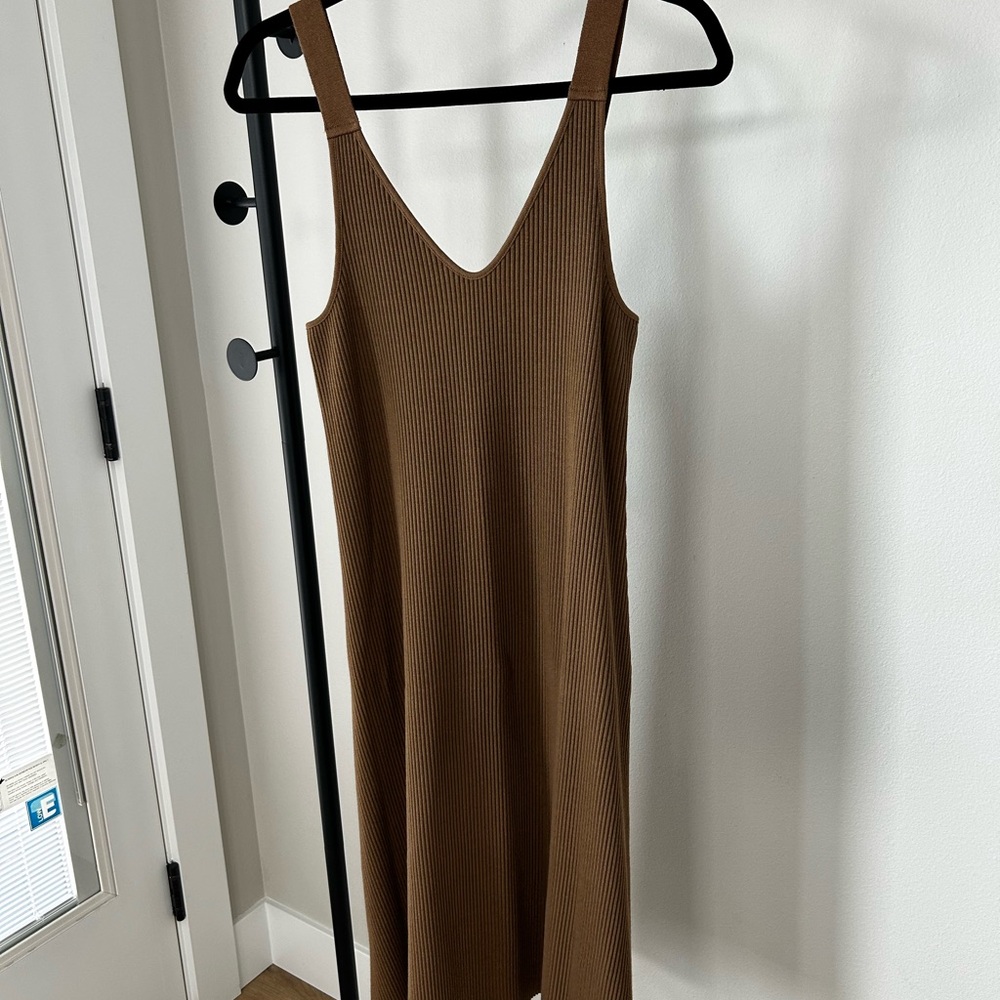 Vince Ribbed stretch-jersey midi dress